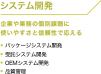システム開発：企業や業務の個別課題に使いやすさと信頼性で応える
